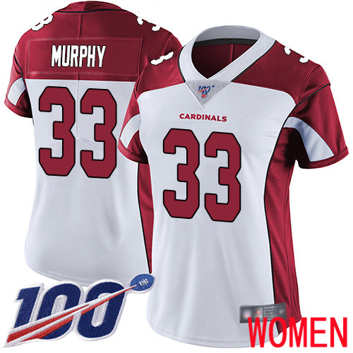 Arizona Cardinals Limited White Women Byron Murphy Road Jersey NFL Football #33 100th Season Vapor Untouchable